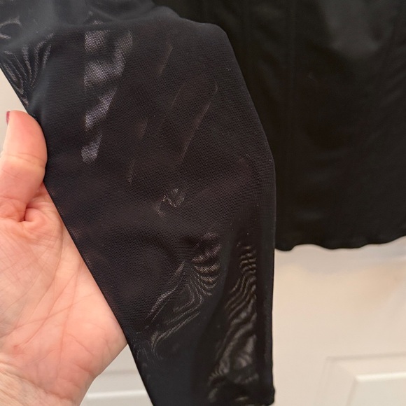 REORIA Mesh Long Sleeve Boned Corset Square Neck Going Out Bustier Crop Top - Picture 12 of 12